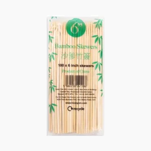 Bamboo Skewers - 6 Inch - pack of 100 skewers