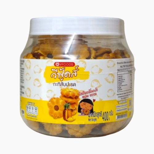 VFoods Coconut Pineapple Biscuits - 400g [BB 15.11.25]