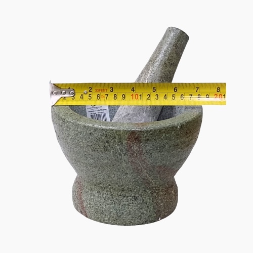 Pestle & Mortar - Thai - Green Stone - GLF Brand - Ca. 7'' Diameter